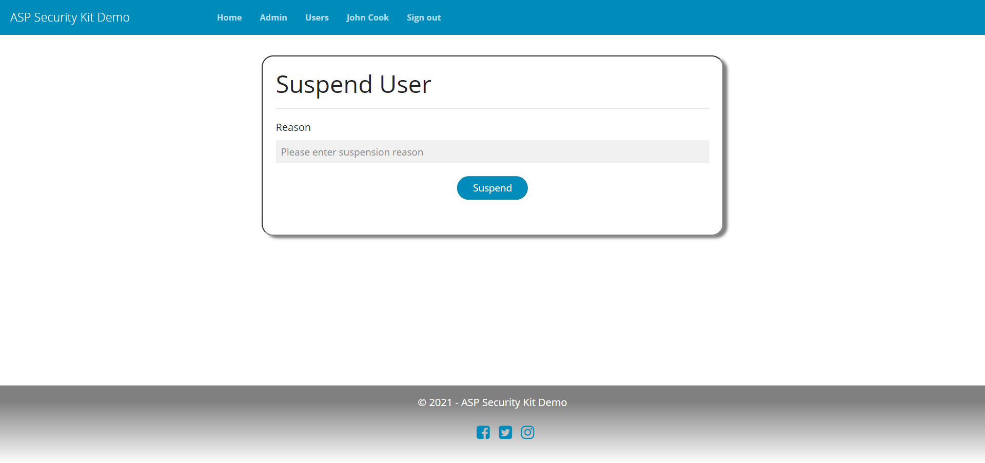 suspend user form